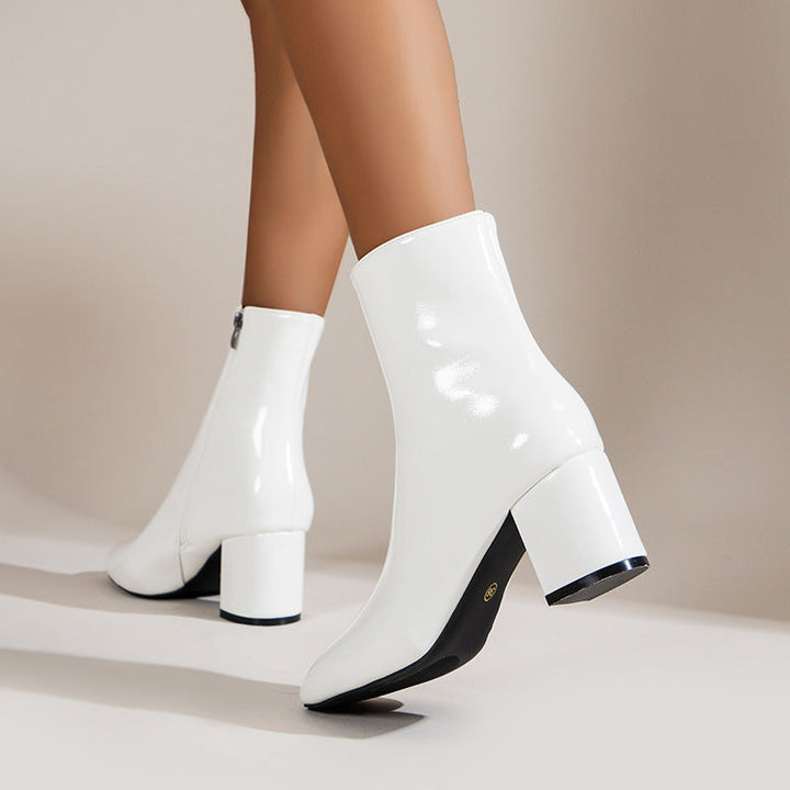 Women's Block Heel Pointed Toe Ankle Boots