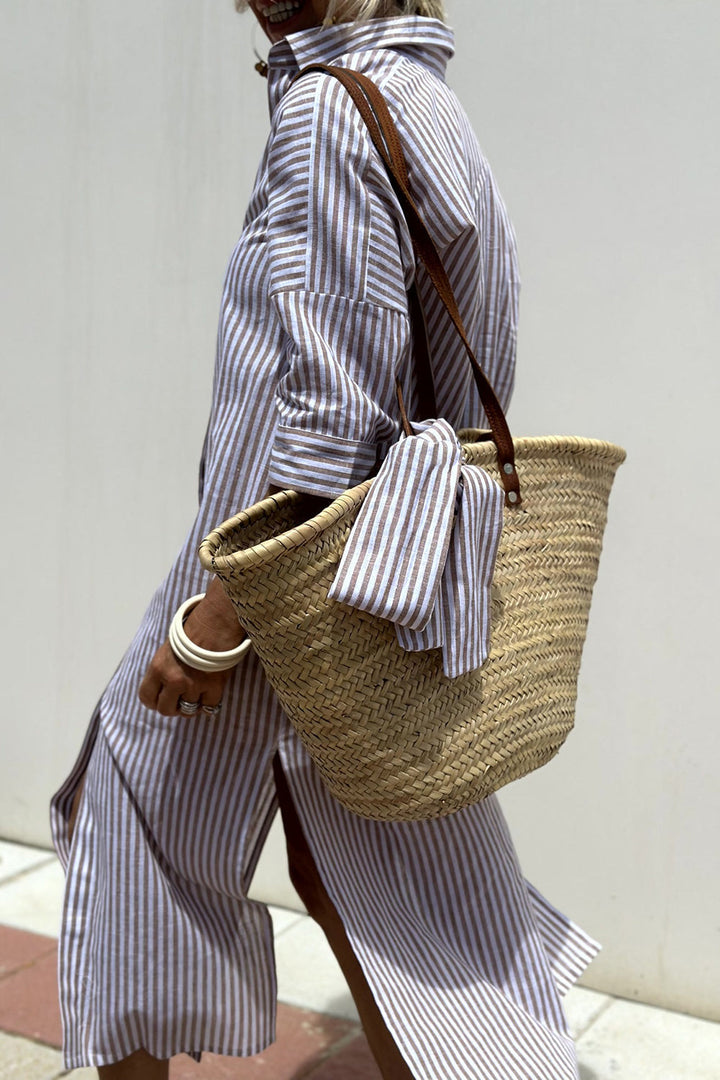 Classic & Effortless Striped Shirt Dress