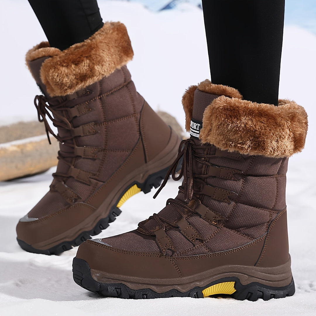 Women's Faux Fur Cuff Snow Boots
