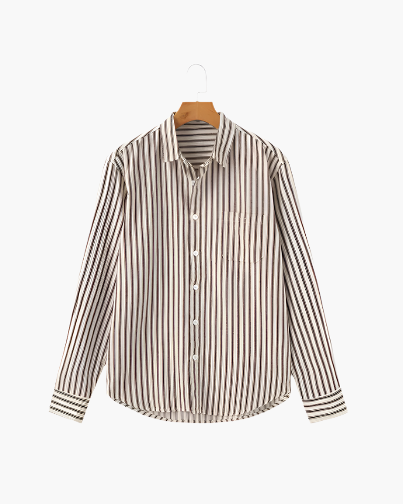 Long Sleeve Vertical Stripe Shirt