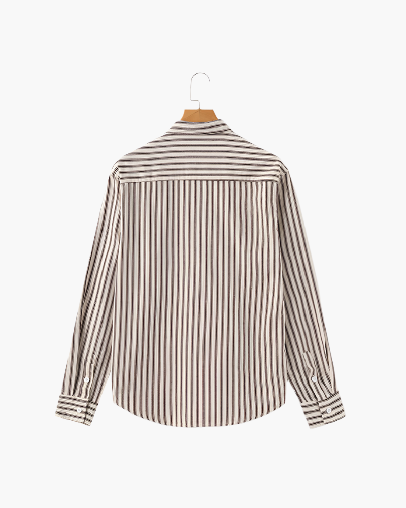 Long Sleeve Vertical Stripe Shirt