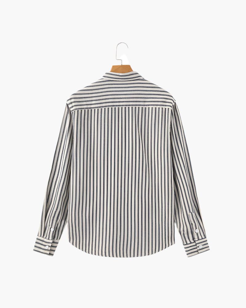 Long Sleeve Vertical Stripe Shirt