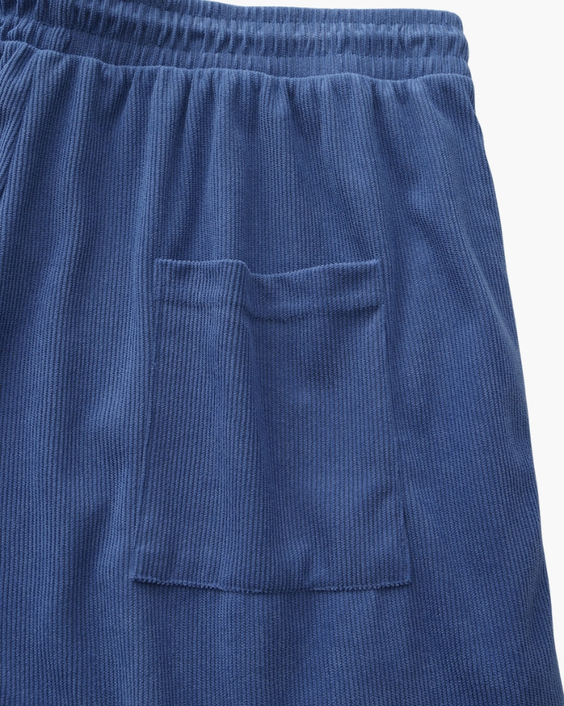 Ribbed Shorts with Elastic Waist and Drawstring