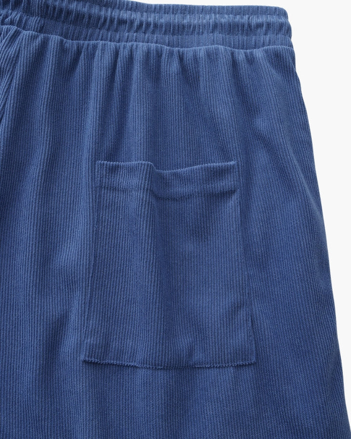 Ribbed Shorts with Elastic Waist and Drawstring