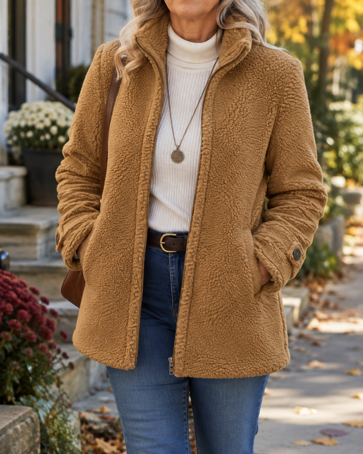 Women's Cozy Stand Collar Sherpa Jacket