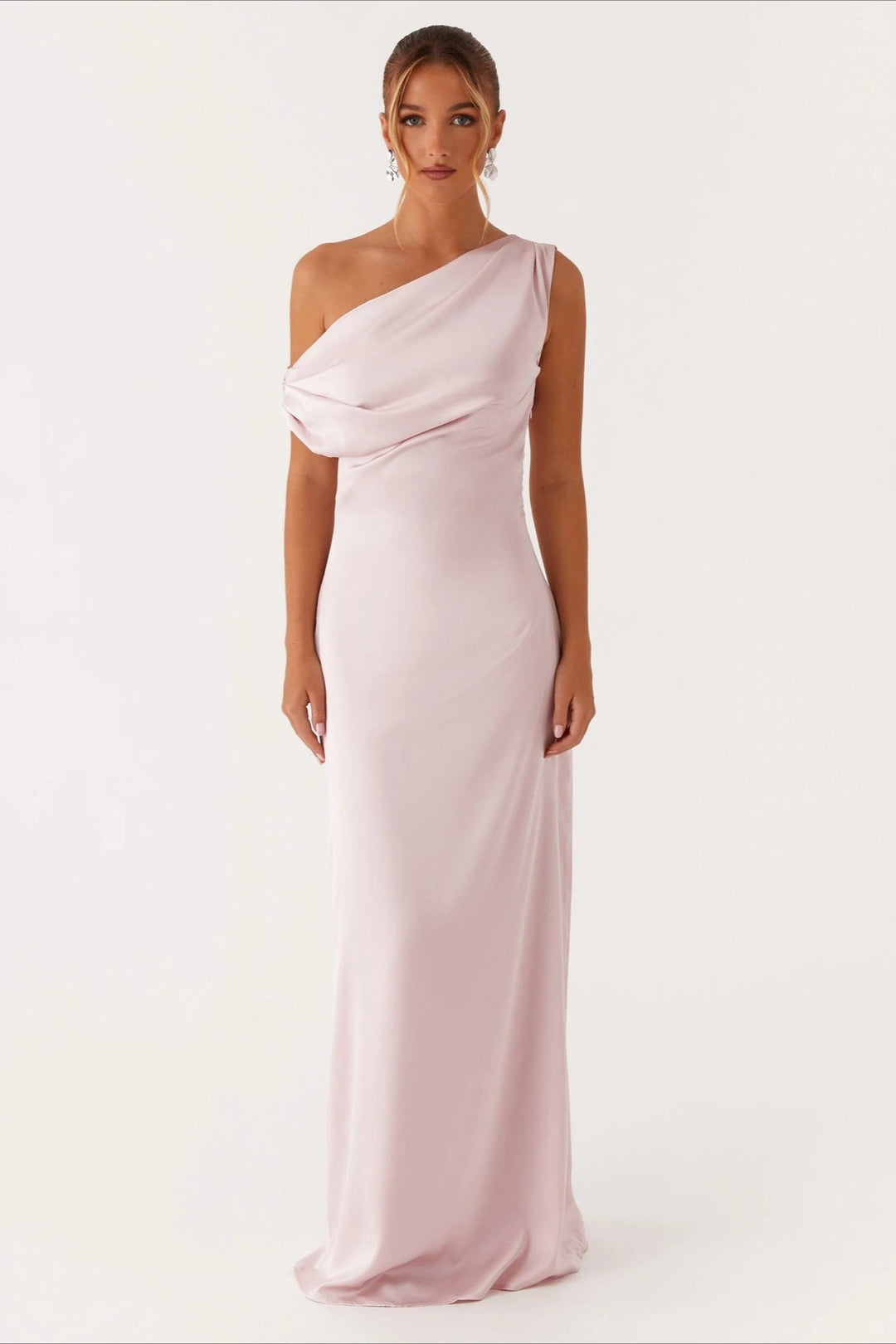 Asymmetric One-Shoulder High-Waist Maxi Dress