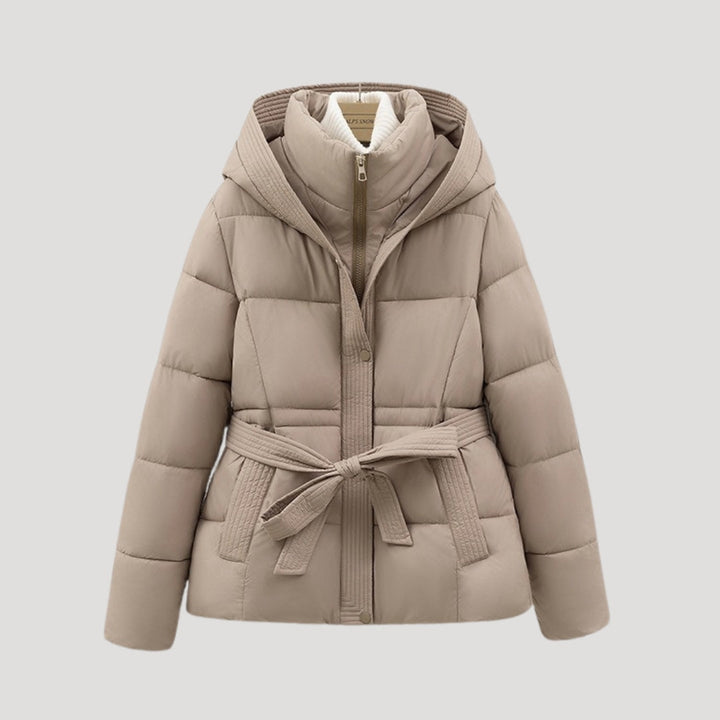Women's Belted Hooded Puffer Jacket