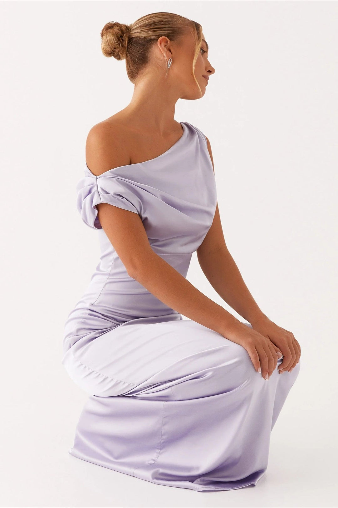 Asymmetric One-Shoulder High-Waist Maxi Dress