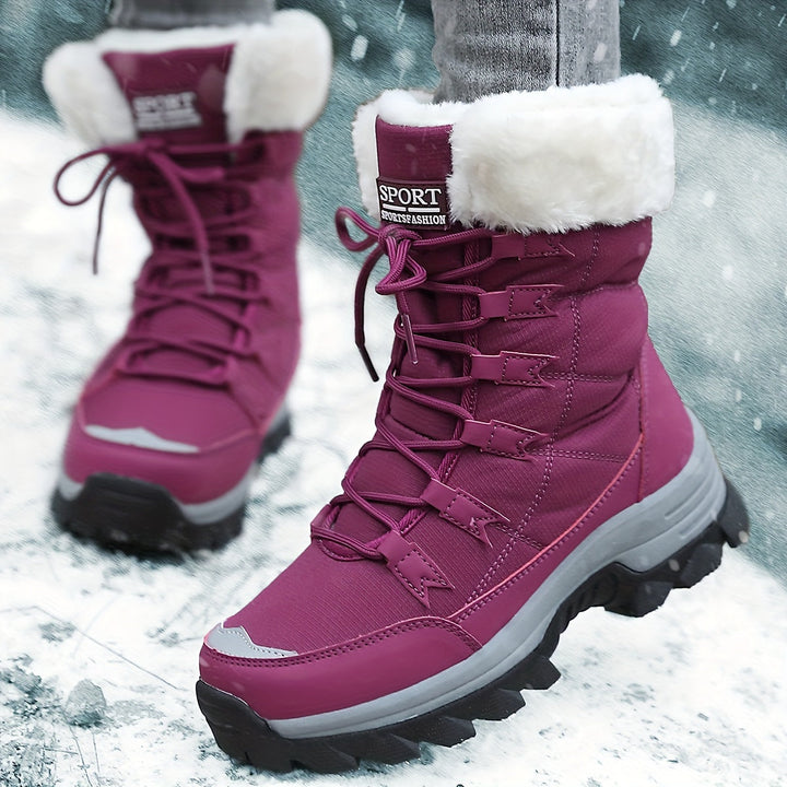 Women's Faux Fur Cuff Snow Boots