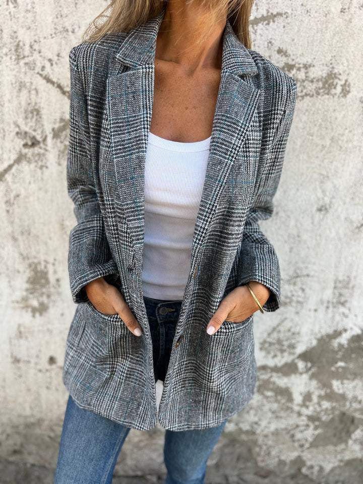 Women's Tailored Plaid Blazer