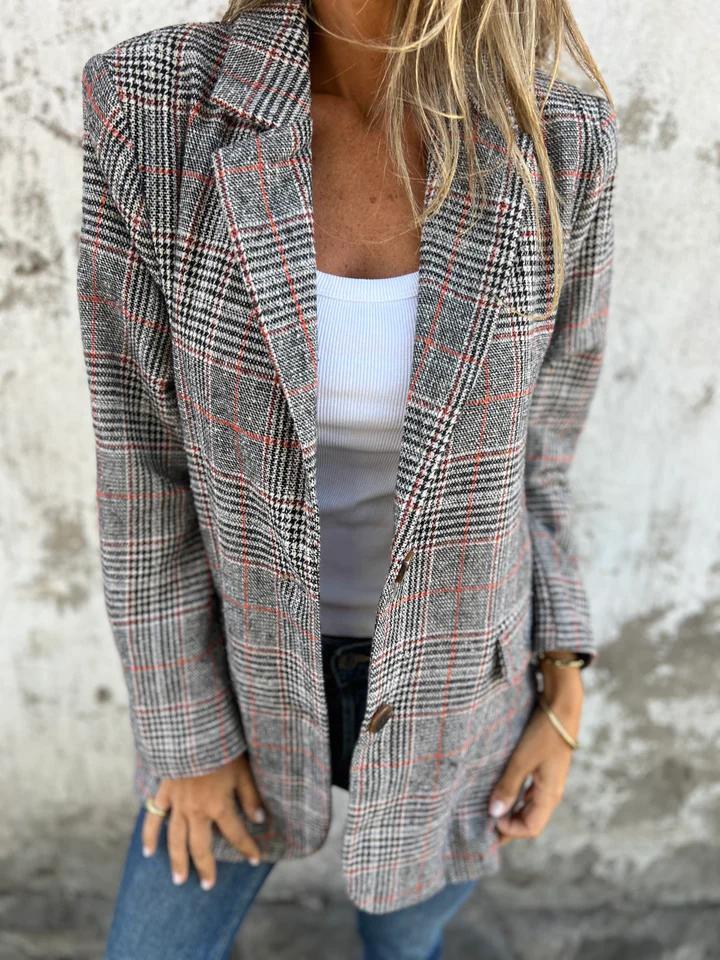 Women's Tailored Plaid Blazer