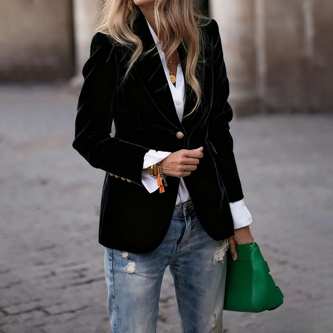 Women's Elegant Velvet Blazer