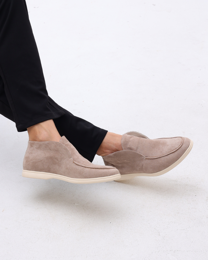 High-Cut Suede Slip-On Loafer