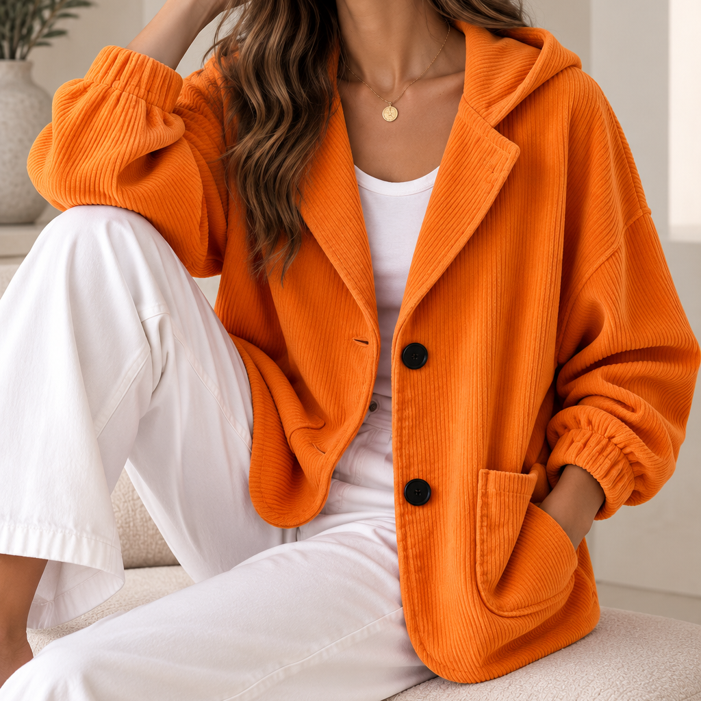 Women's Hooded Corduroy Jacket