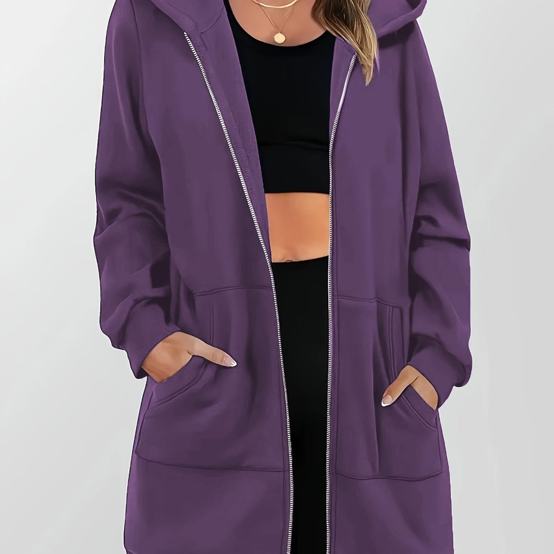 Women's Longline Hooded Zip Jacket
