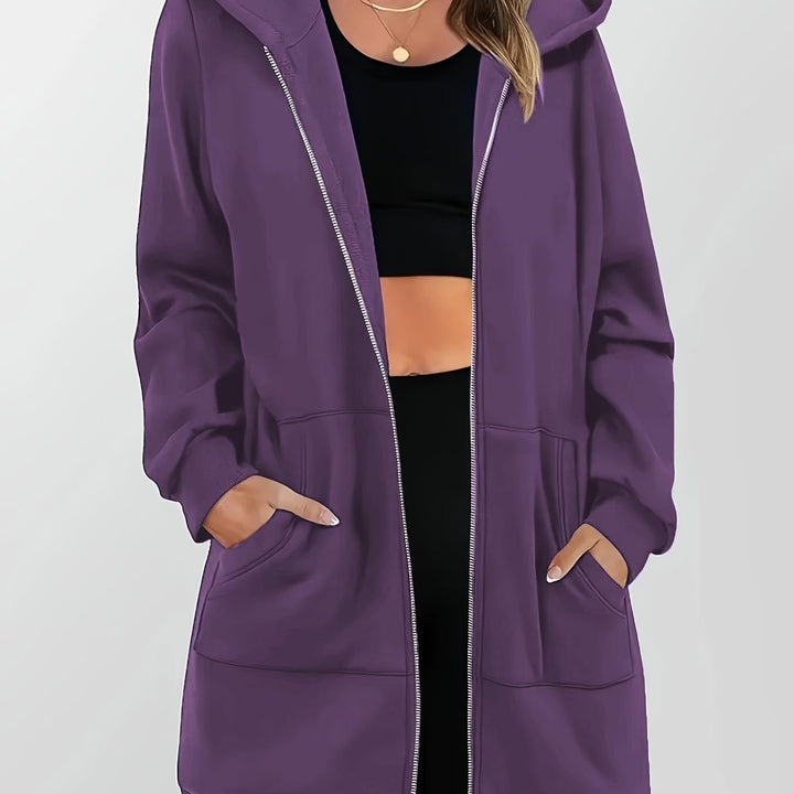 Women's Longline Hooded Zip Jacket