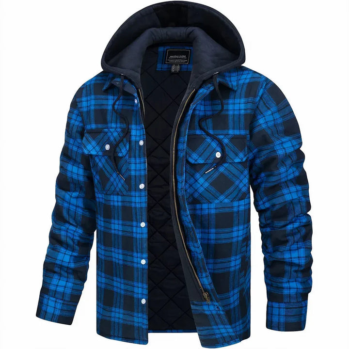 Men's Check Flannel Hooded Jacket