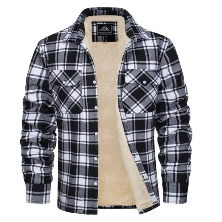 Sherpa-Lined Plaid Flannel Shirt Jacket