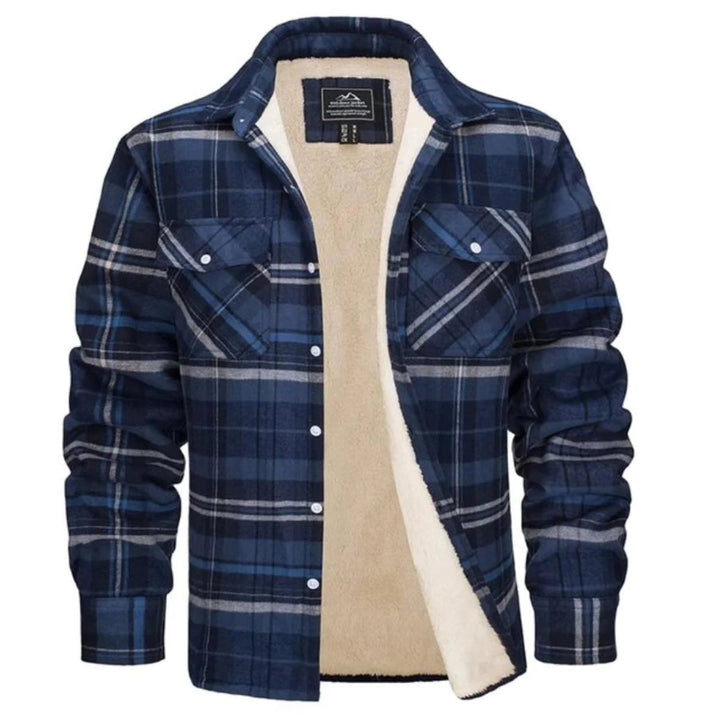 Sherpa-Lined Plaid Flannel Shirt Jacket