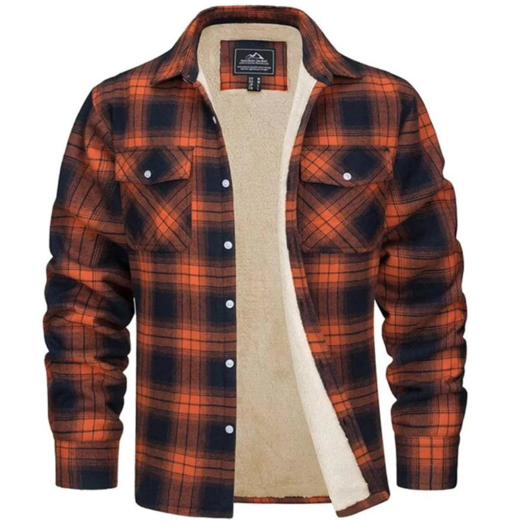 Sherpa-Lined Plaid Flannel Shirt Jacket