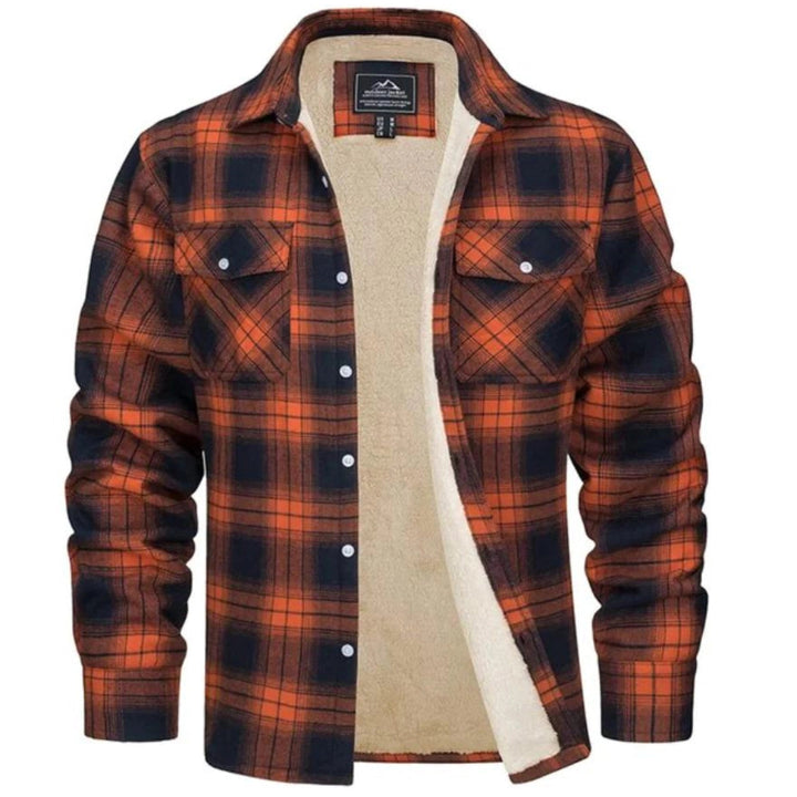 Sherpa-Lined Plaid Flannel Shirt Jacket
