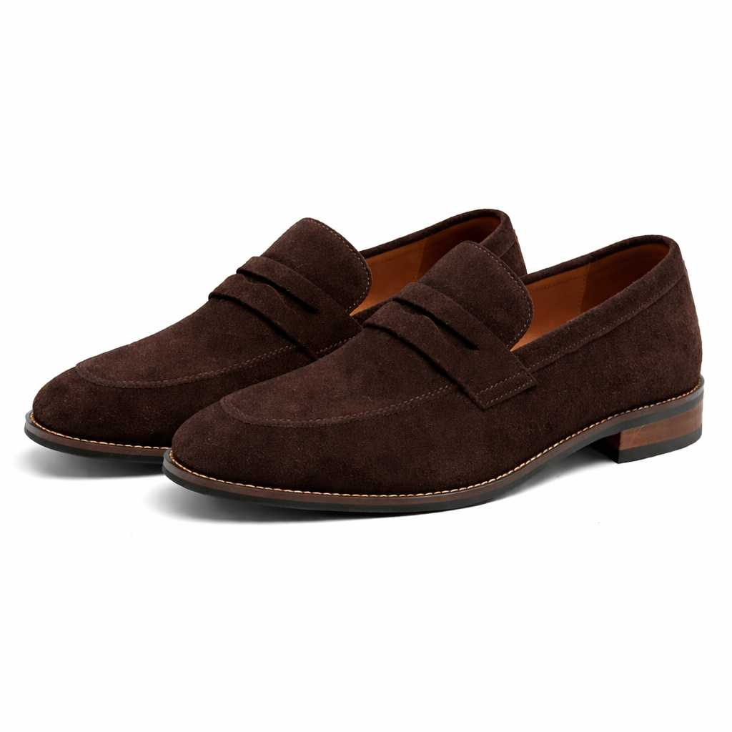 Classic Nubuck Penny Loafers for Men