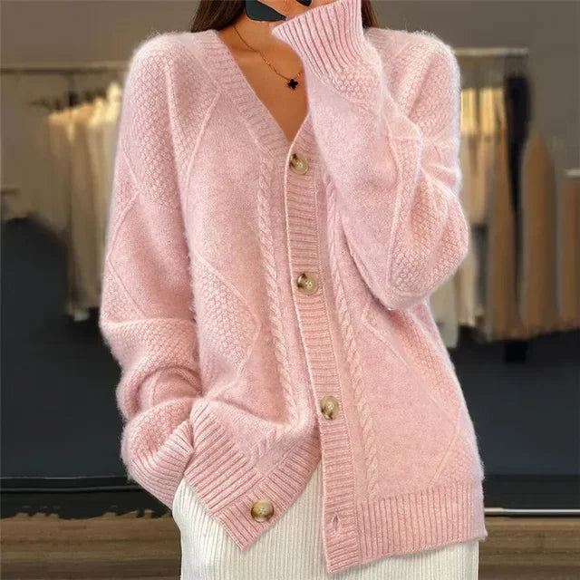 Women's Cable-Knit Button Cardigan