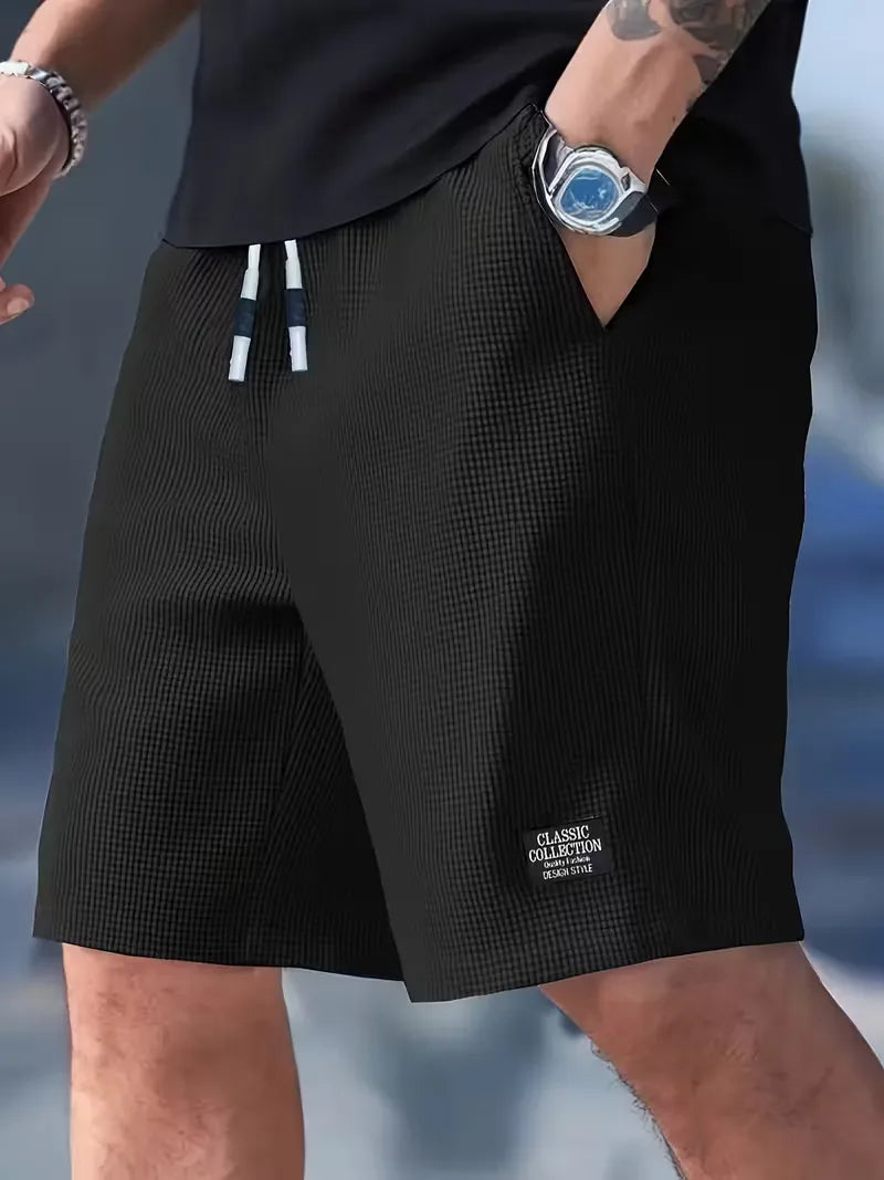 Men's Casual Drawstring Shorts with Side Pockets