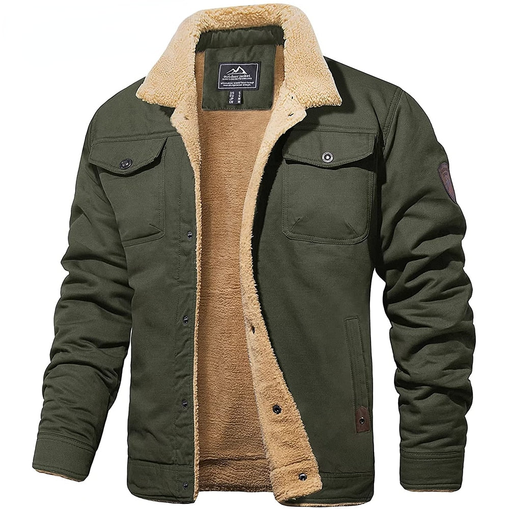 Men's Sherpa-Collar Fleece Jacket