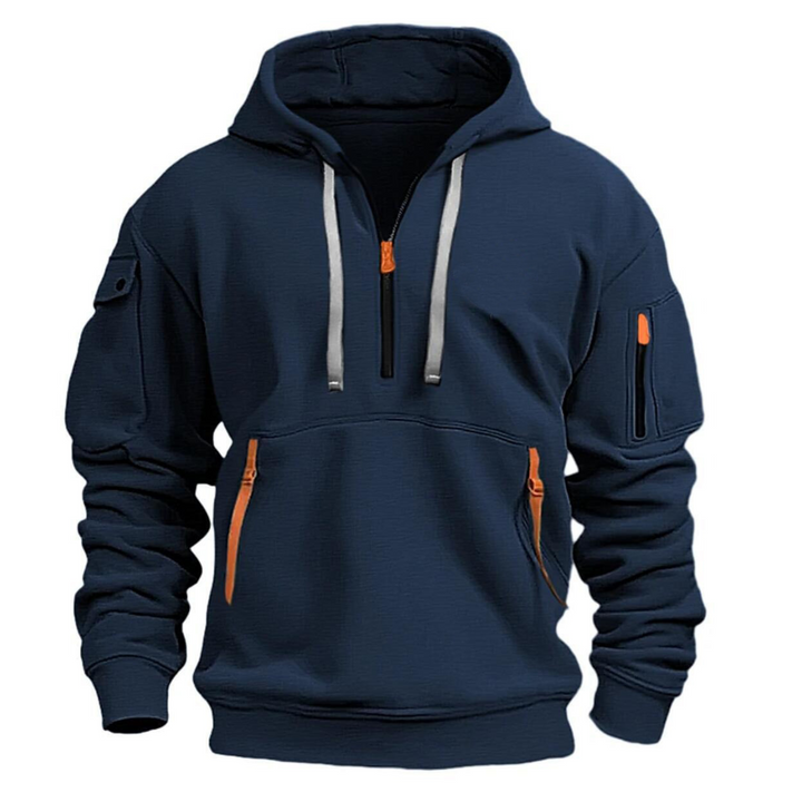 Men's Casual Hoodie with Zip Pockets