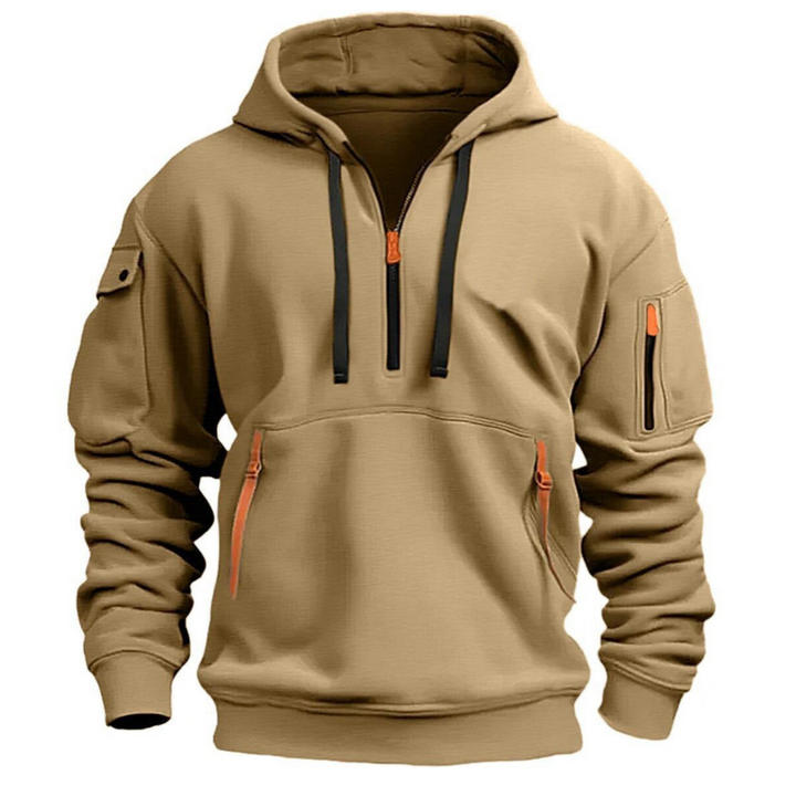 Men's Casual Hoodie with Zip Pockets
