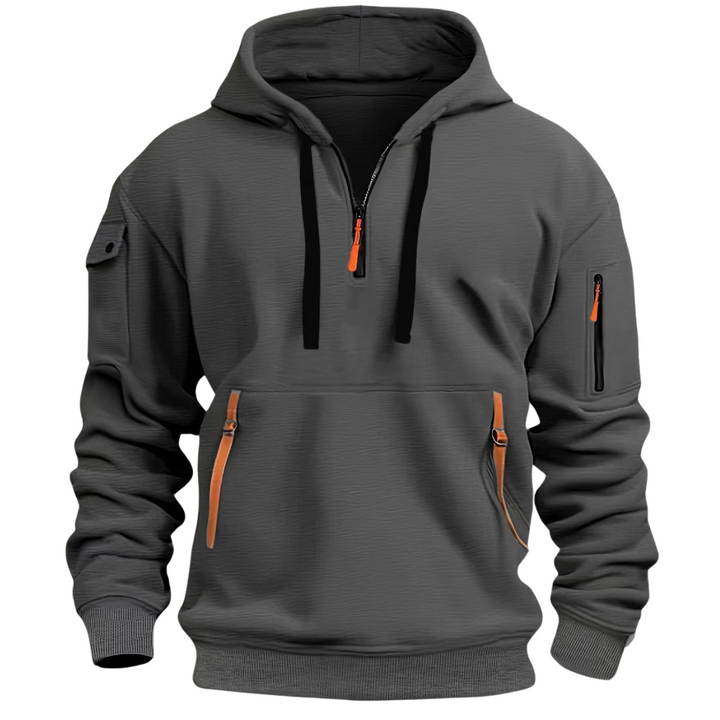 Men's Casual Hoodie with Zip Pockets