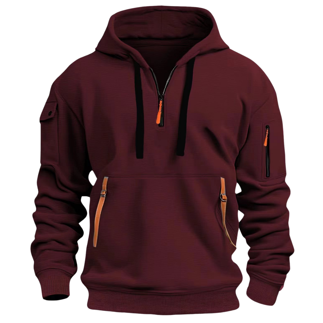 Men's Casual Hoodie with Zip Pockets