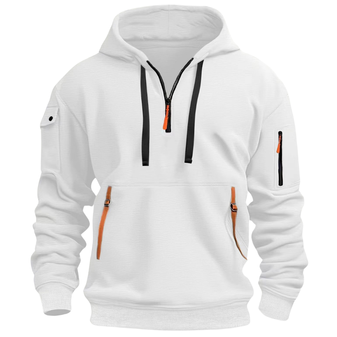 Men's Casual Hoodie with Zip Pockets