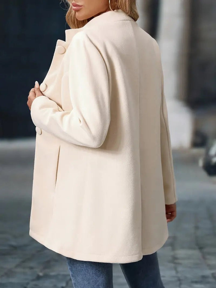 Wool-Effect Stand Collar Coat