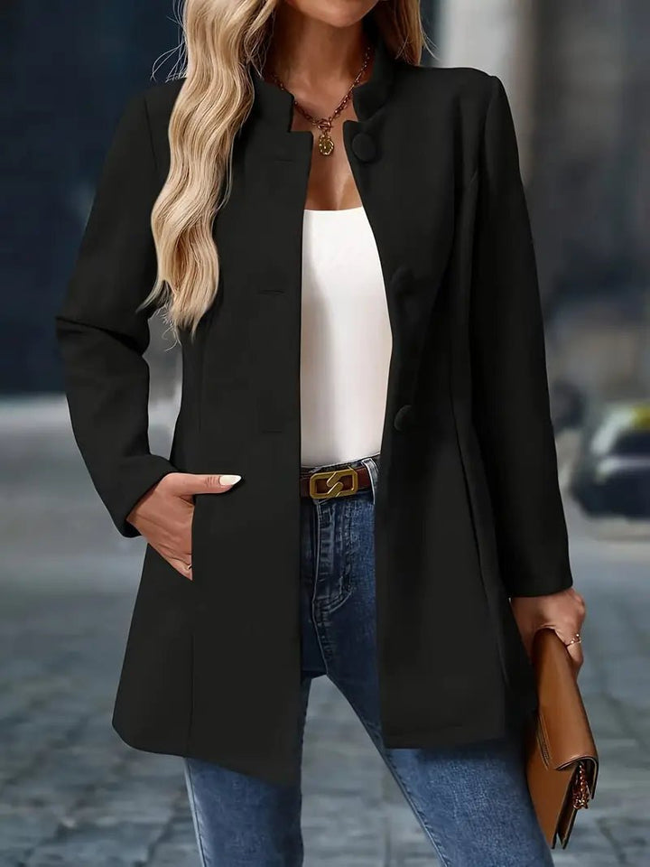 Wool-Effect Stand Collar Coat