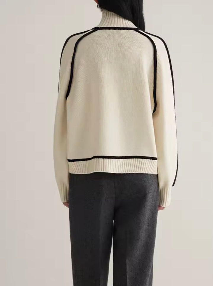 Women's Color-Block Turtleneck Sweater
