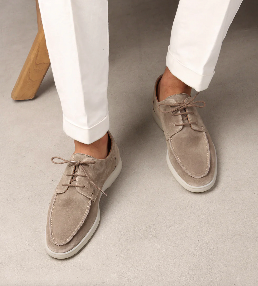 Suede Lace-Up Loafers for Men