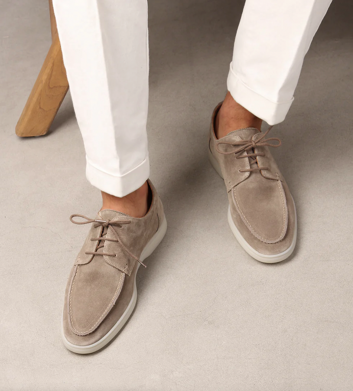Suede Lace-Up Loafers for Men