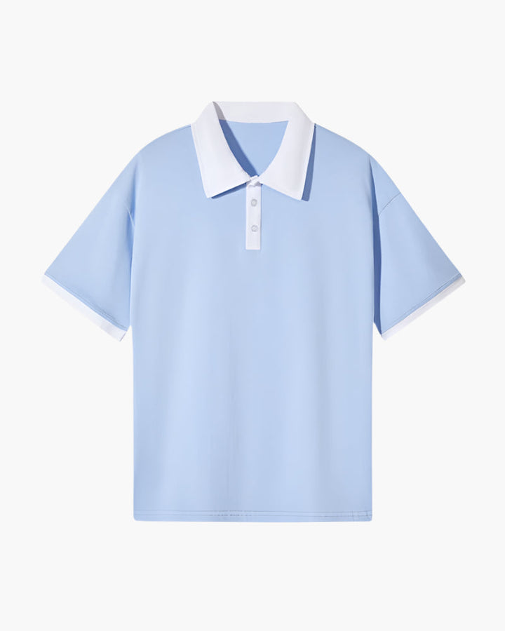 Contrast Collar Drop Shoulder Polo