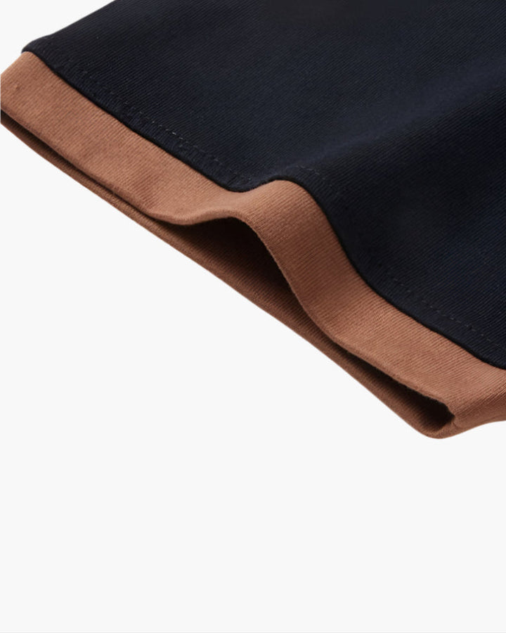 Contrast Collar Drop Shoulder Polo
