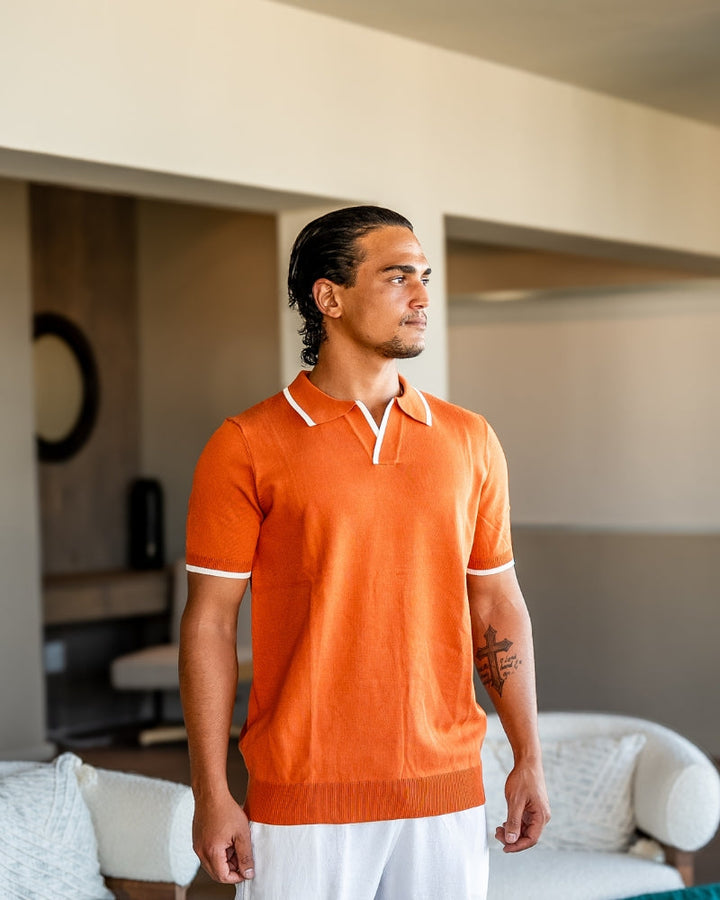 Contrast Trim Knit Polo