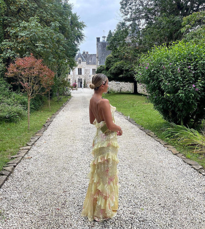 Ethereal Flow Ruffle Maxi Dress