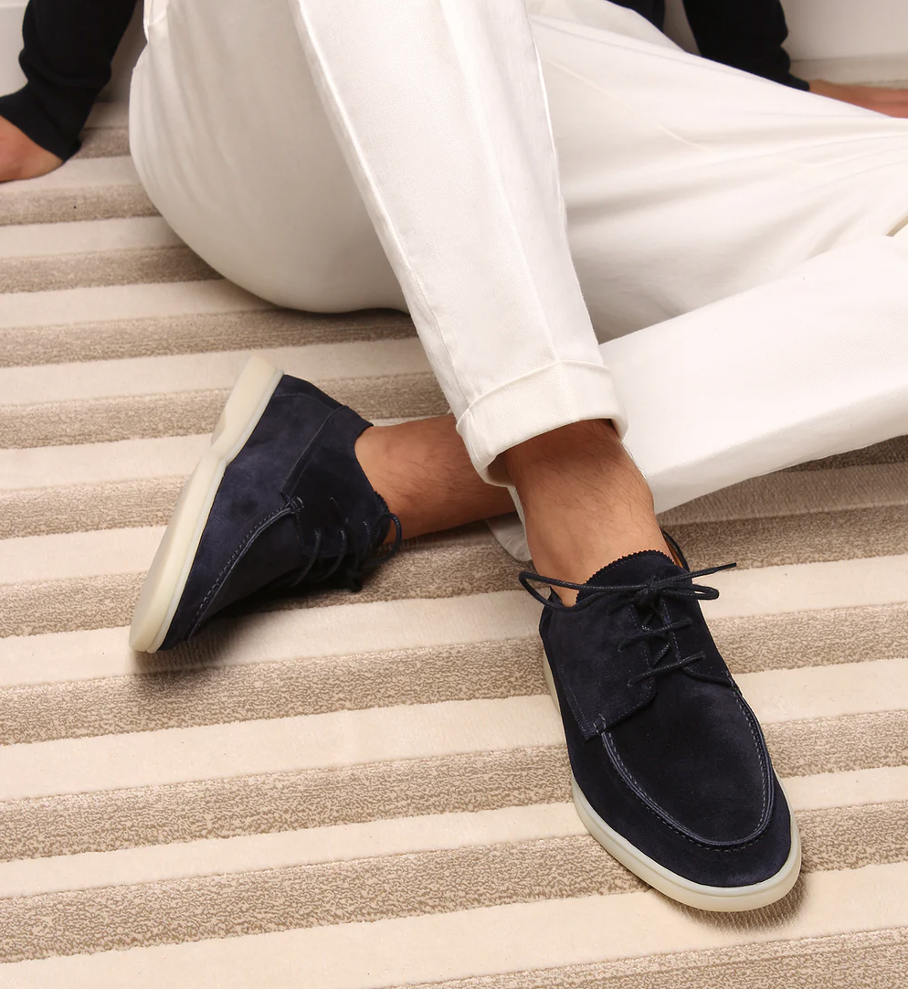 Suede Lace-Up Loafers for Men