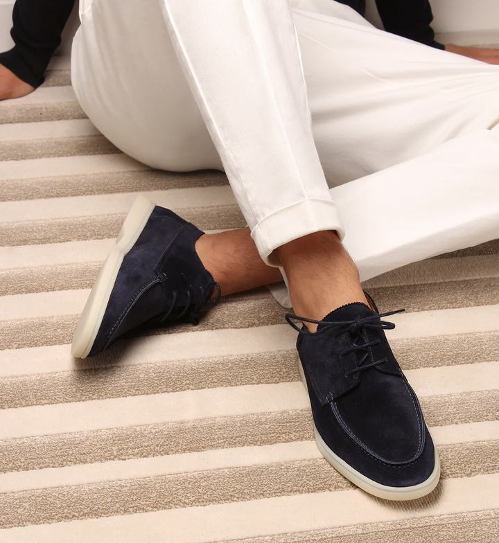 Suede Lace-Up Loafers for Men