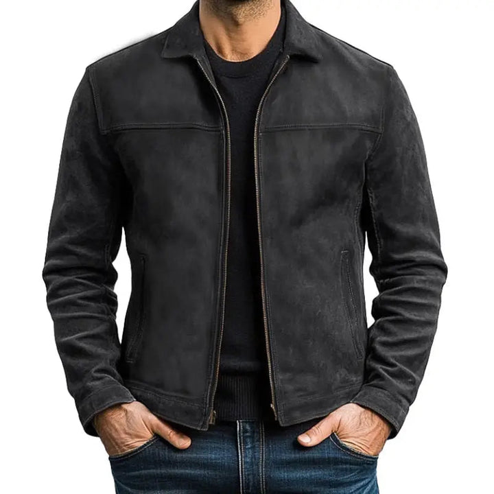 Men's Vintage Leather-Look Biker Jacket
