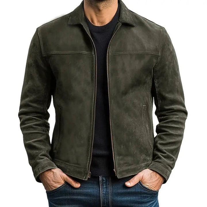 Men's Vintage Leather-Look Biker Jacket