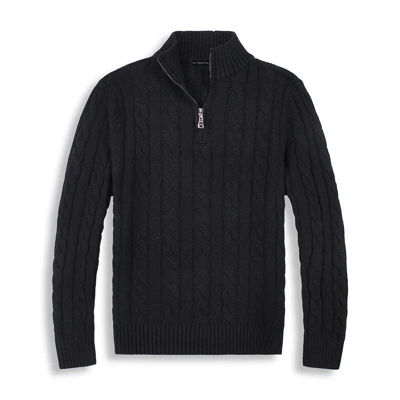 Men's Cotton Cable Knit Half-Zip Sweater