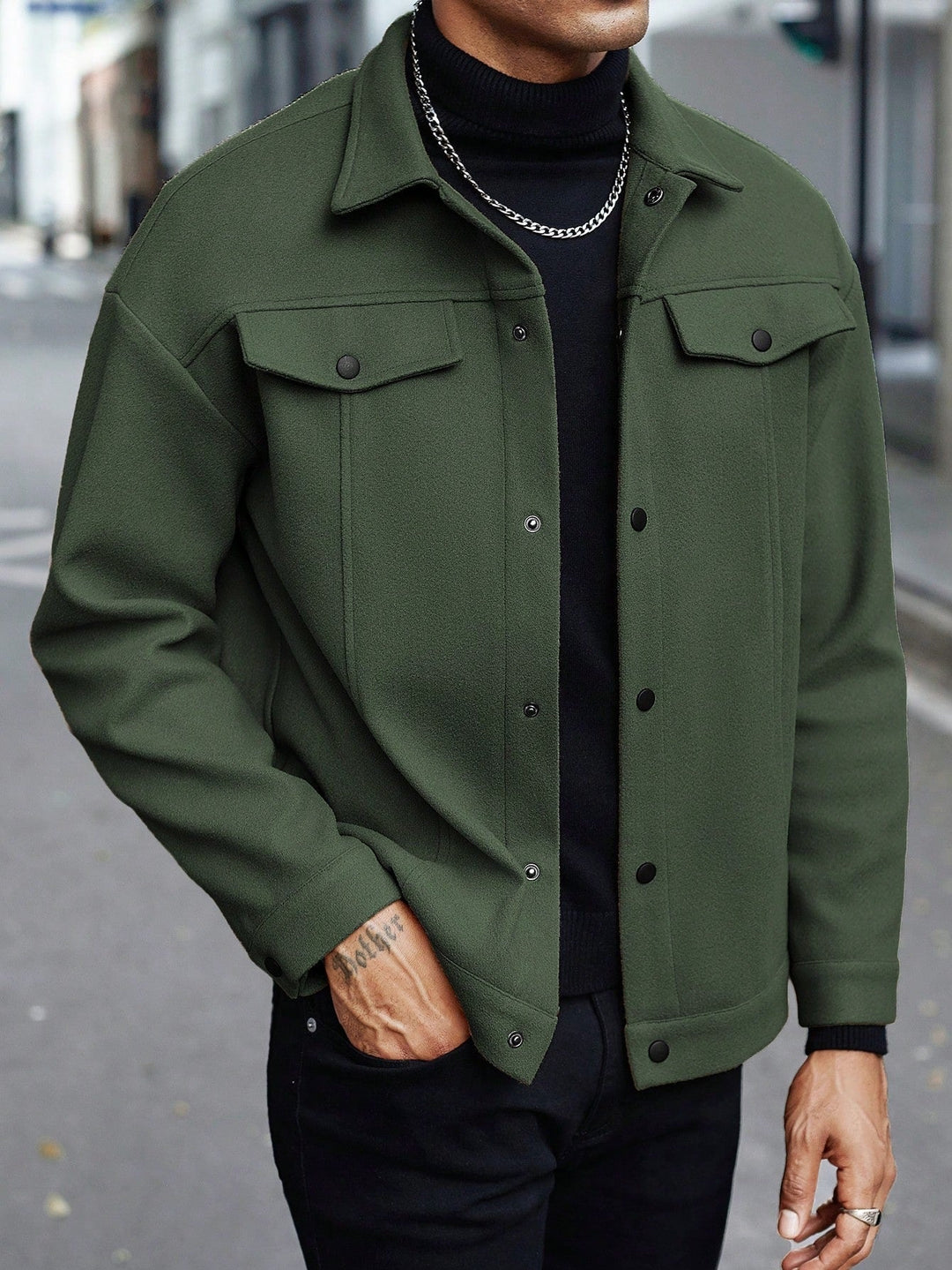 Men's Snap Button Trucker Jacket