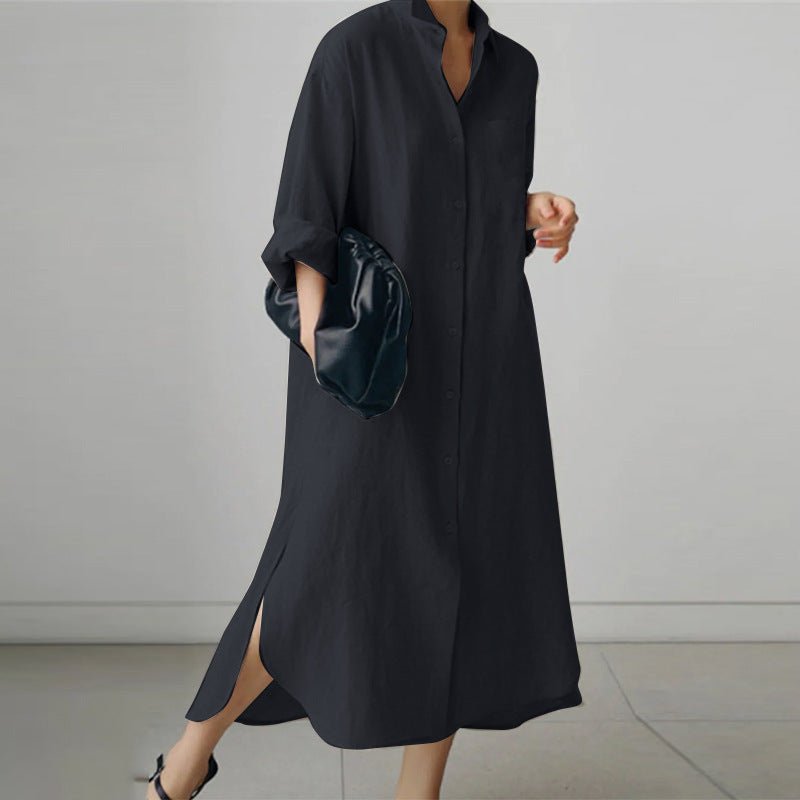 Oversized Linen Shirt Dress – Effortless & Breathable